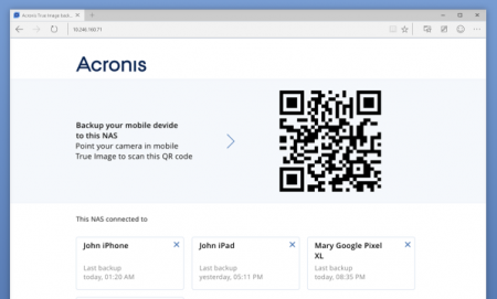 acronis true image synology qr code